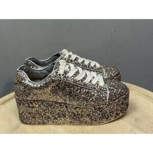 Steve Madden Shoes Womens Size 6M Multicolor Glitter Platform Karuso Chunky Sole